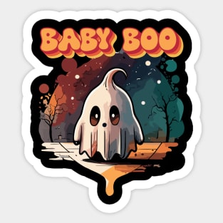 Baby Boo Cute Ghost Halloween Design Sticker